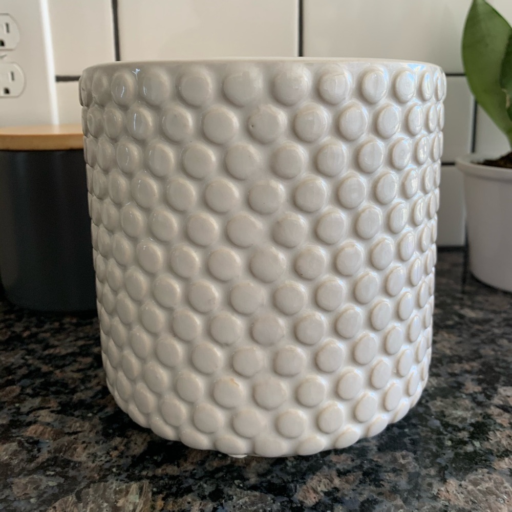 Off-white Ceramic Planter -6 inch